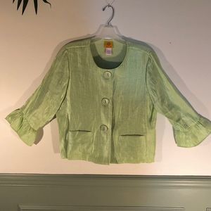 Spring Green Cropped Jacket Med. 8/10 Ruby Rd.